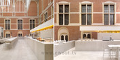 Nieuw cafe  in het atrium  van het Rijks Museum Amsterdam