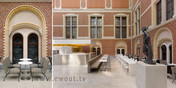 Nieuw cafe in het atrium van het Rijks Museum Amsterdam